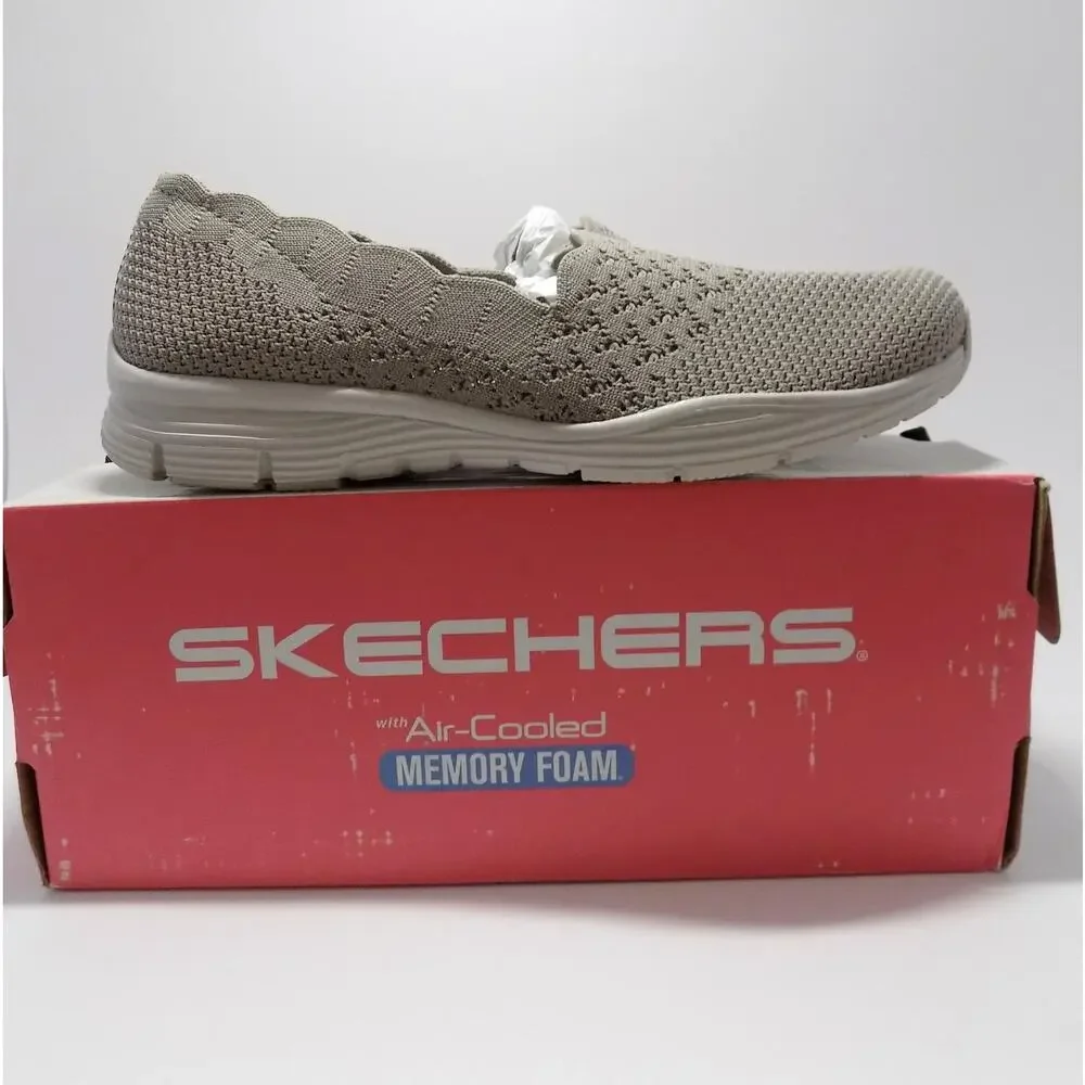 SKECHERS Seager Scallop Slipon Sneaker in Taupe Women's- Size 6.5 - Brand New